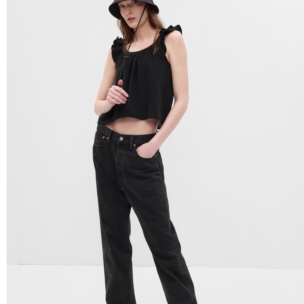 Gap Crinkle Gauze Ruffle Tank